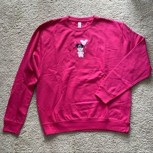 Disney Inspired Pink Sweatshirt | Christmas Holiday Mickey Mouse Gingerbread